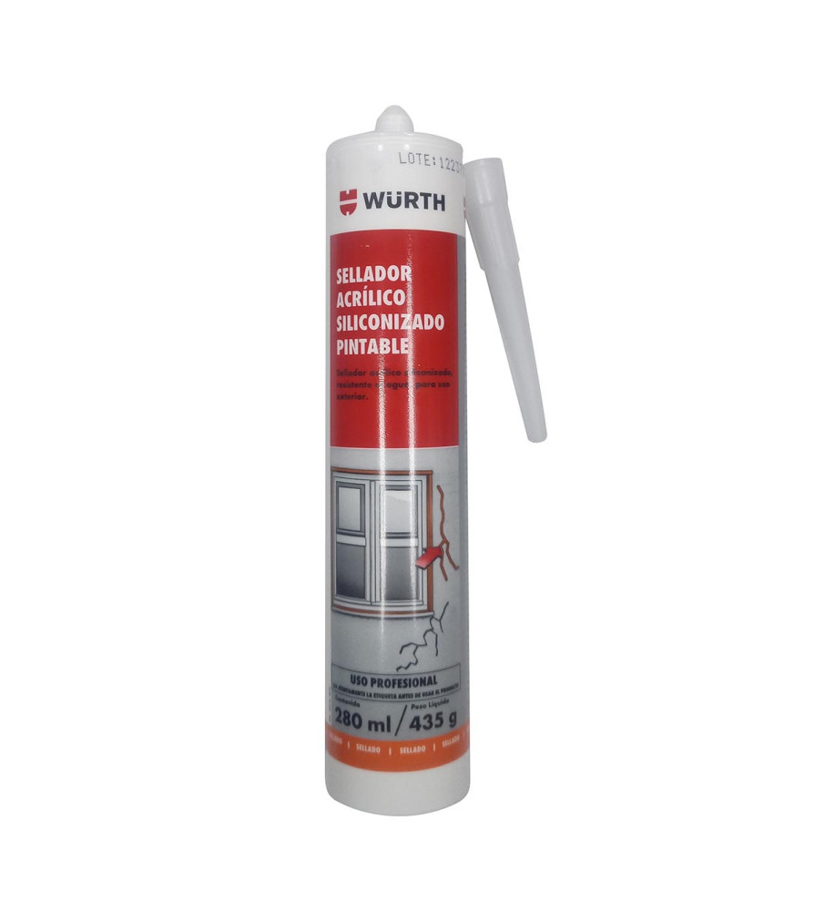 Silicona Wurth Sellante Acrilico Blanco 280 Ml