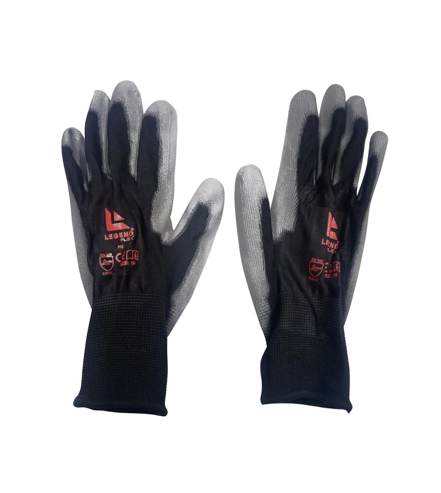 Guante Pu Flex Legend Imp Negro Gris Size 10