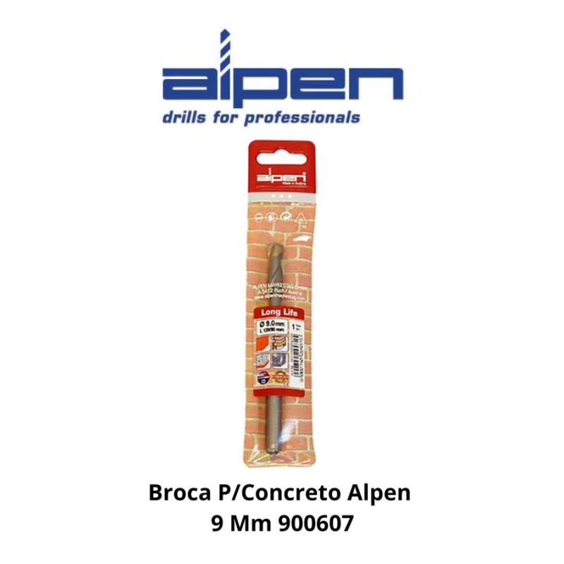 BROCA CONCRETO ALPEN ECEF SUPER 9,0 MM 900607/240