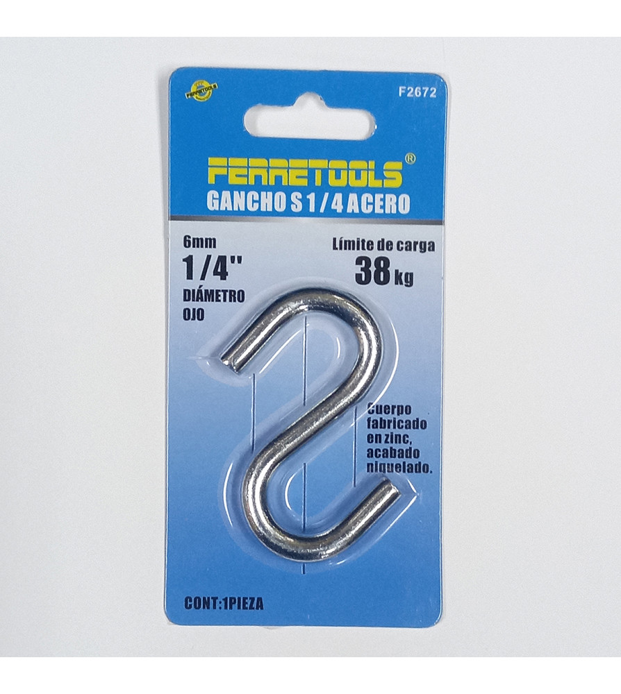Gancho S Ferretools 6,0 Mm 1/4" Carga 38 Kg