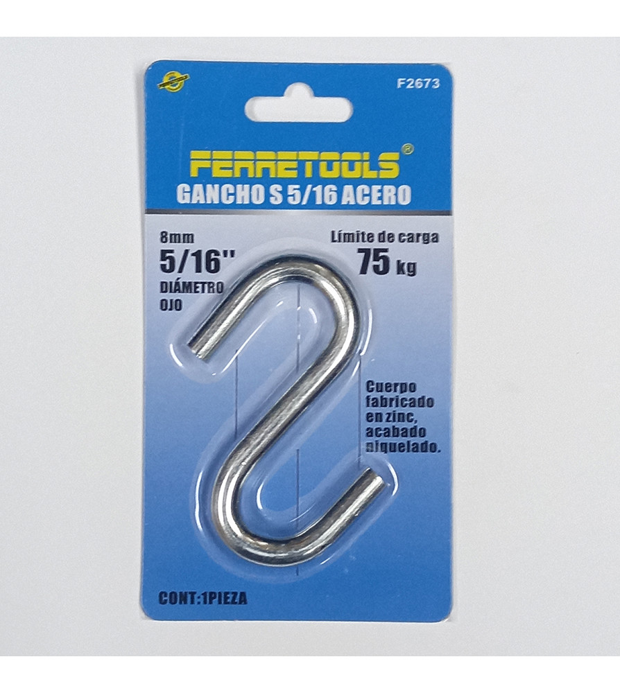 Gancho S Ferretools 8,0 Mm 5/16 Carga 75 Kg