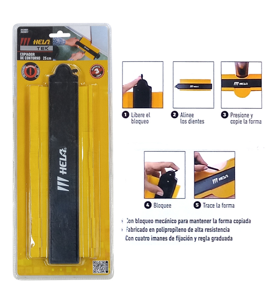 Copiador De Contorno Hela Tek 25 Cm Retencion Bloq