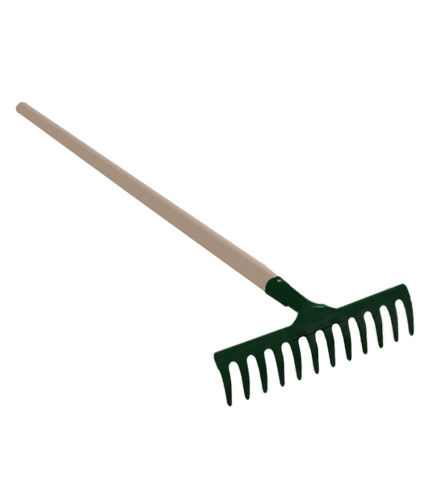 Rastrillo Ferretool 12 Dientes C/mango F2440 Verde