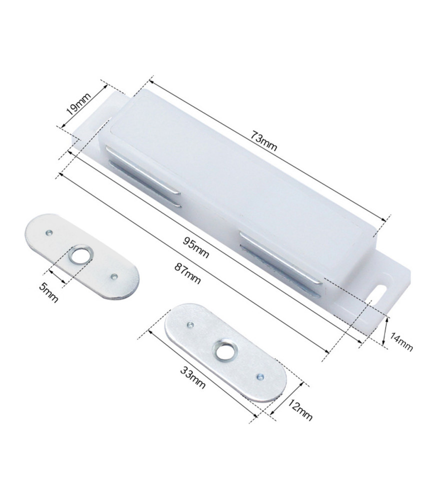 Reten Magnetico Doble Blanco 95x20x14 C/tornillo