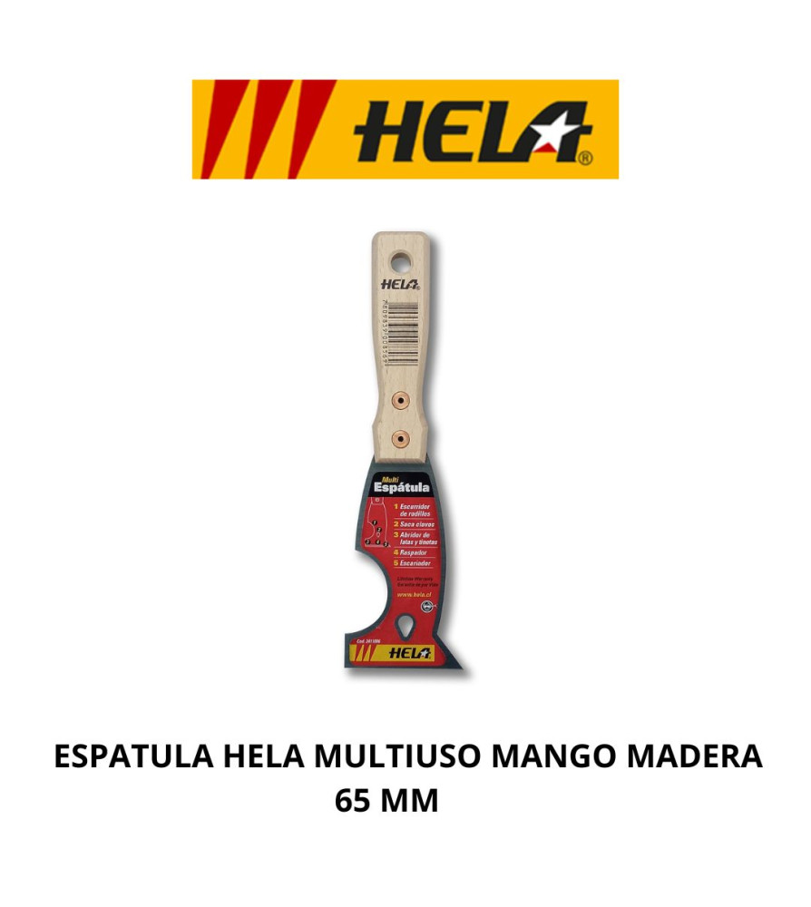 Espatula Hela Multiuso Mango Madera 65 Mm