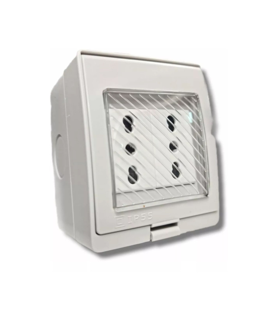 Toma Corriente Ekoline Hidrobox Doble 2p+t 16 Amp