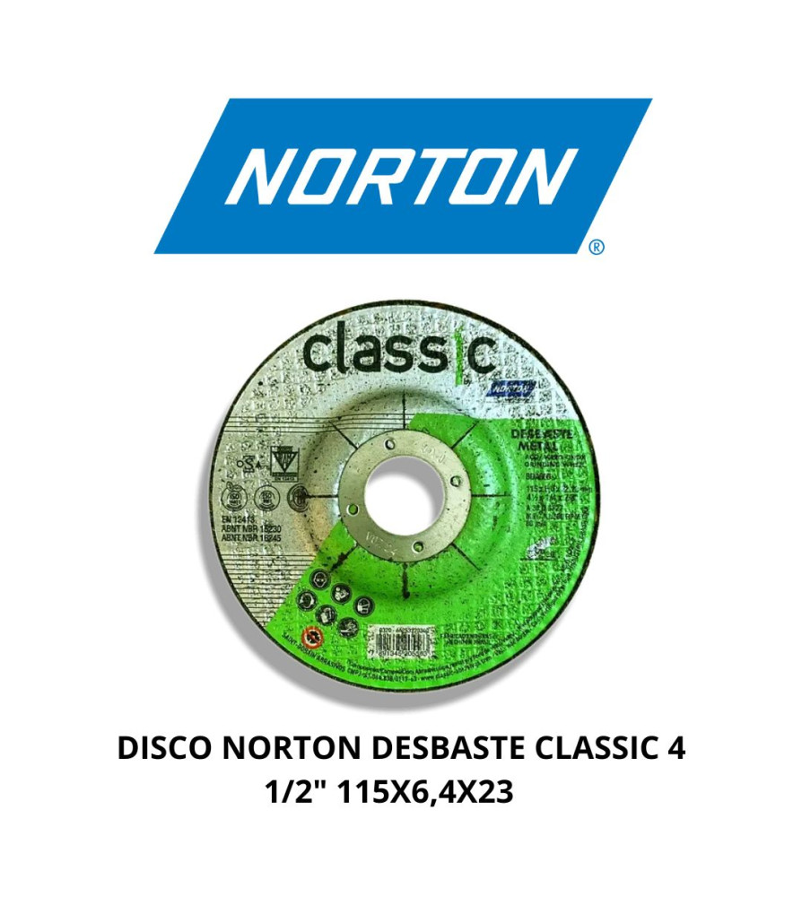 Disco Norton Desbaste Classic 4 1/2" 115x6,4x23