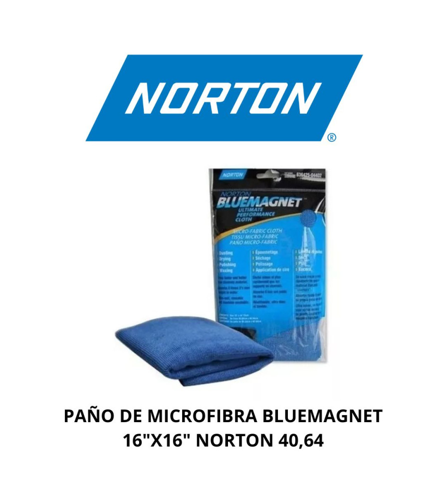 PAÑO DE MICROFIBRA BLUEMAGNET 16"X16" NORTON 40,64