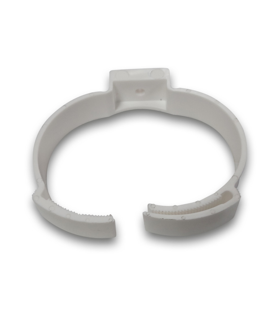 Abrazadera Tubo Bajada Hoffens Ajustable Blanca