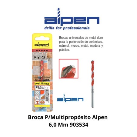 BROCA P/MULTIPROPOSITO ALPEN 6.0 MM 903534
