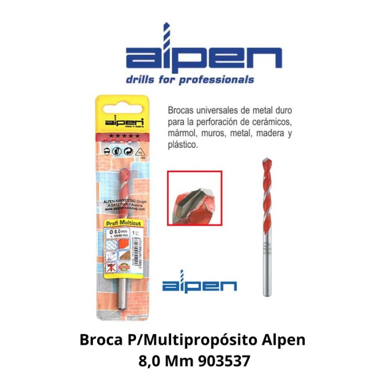 BROCA P/MULTIPROPOSITO ALPEN 8.0 MM 903537