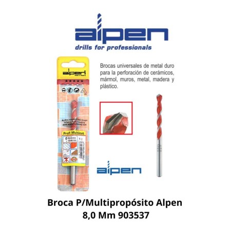 BROCA P/MULTIPROPOSITO ALPEN 8.0 MM 903537