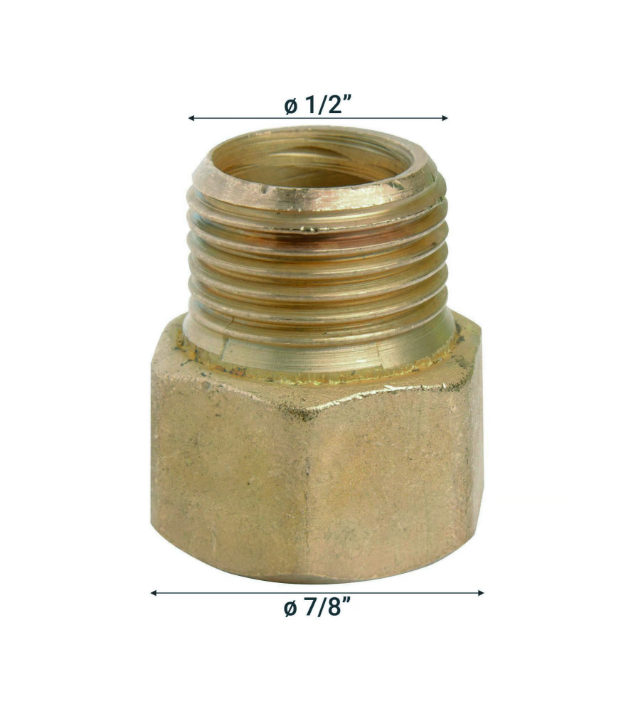 Niple Bronce 1/2" He X 7/8" Hi