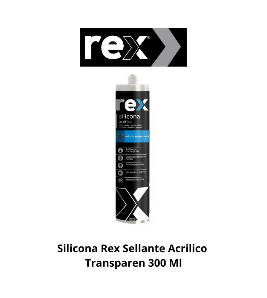 Silicona Rex Sellante Acrilico Transparen 300 Ml