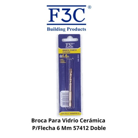BROCA PARA VIDRIO CERAMICA P/FLECHA 6 MM 57412 D