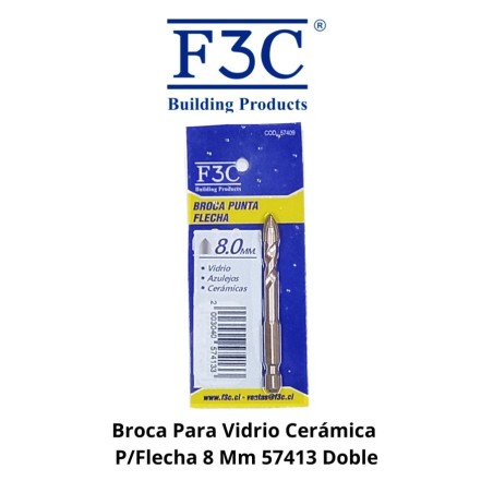 BROCA PARA VIDRIO CERAMICA P/FLECHA 8 MM 57413 D
