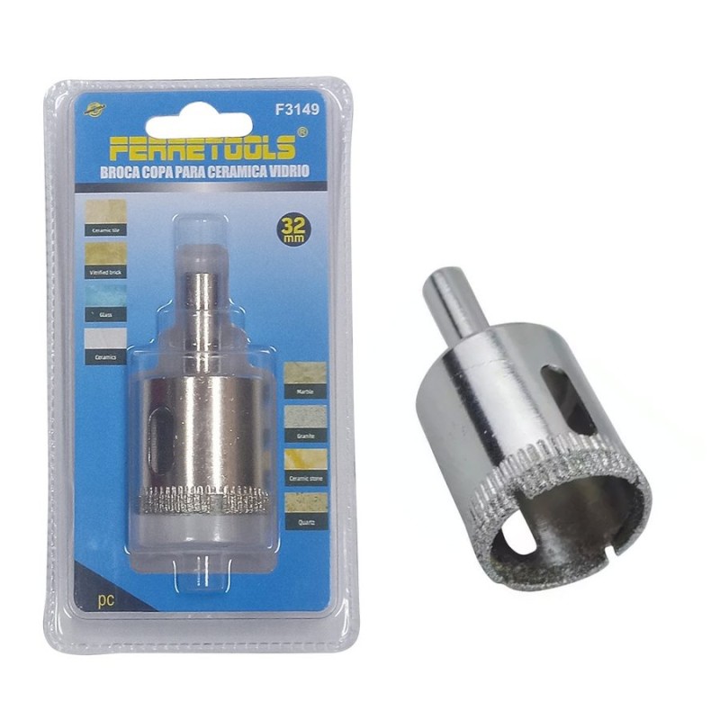 BROCA COPA FERRETOOLS VIDRIO CERAMICA 32 MM F3149
