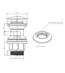Desague Stretto Lavamano Hibrido 1 1/4" Cj 20st329