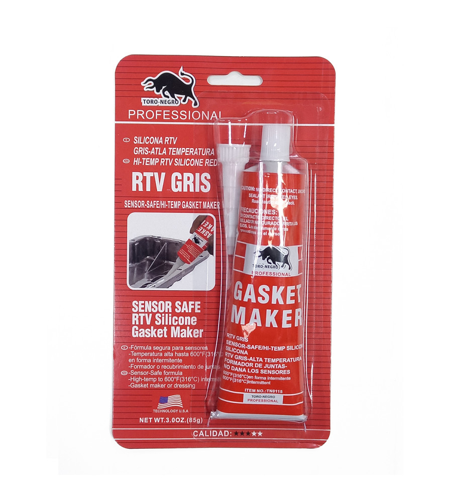 Silicona Toro Negro Alta Tem Gris 85 G Tn1115