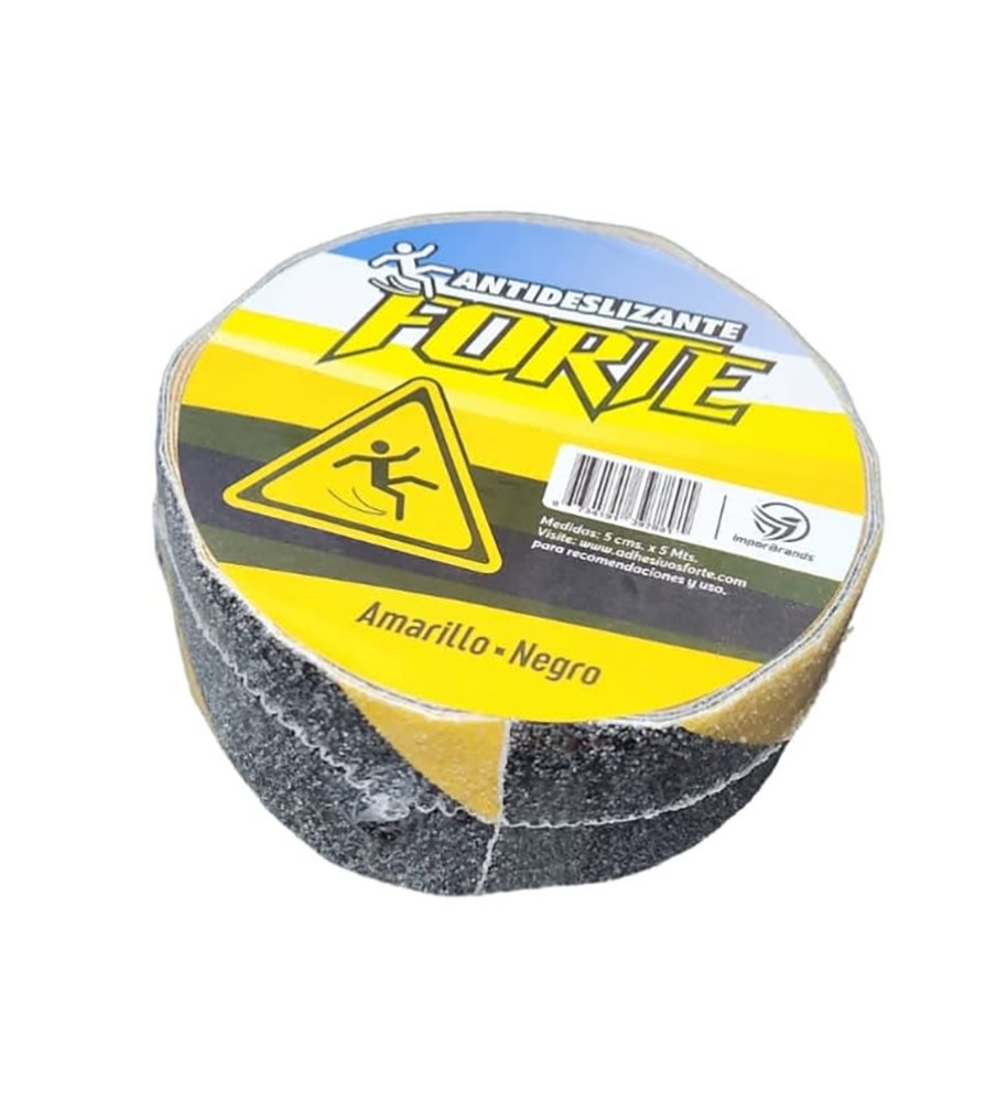Cinta Antideslizante 5 Mt X 50 Mm Forte Negro/amar