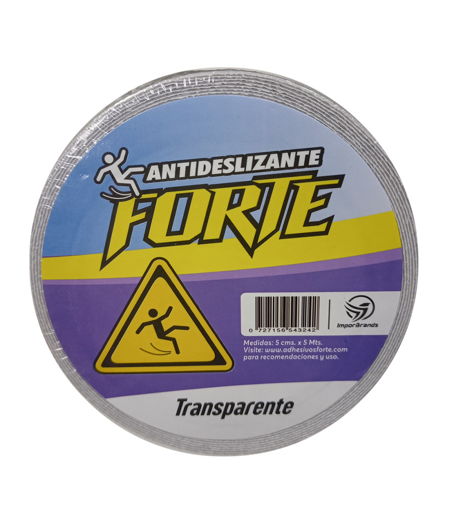 Cinta Antideslizante 5 Mt X 50 Mm Forte Transparen