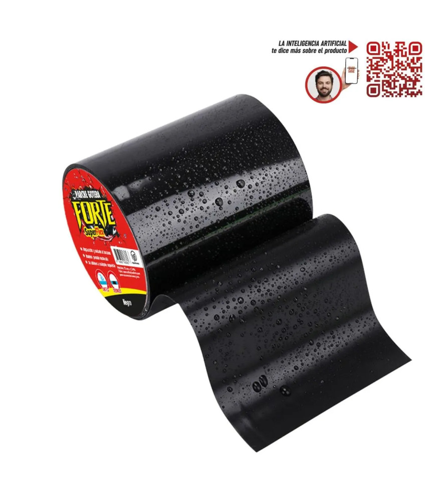 Cinta Adhesiva Forte Tapagotera Negro 10x1,5 Mts
