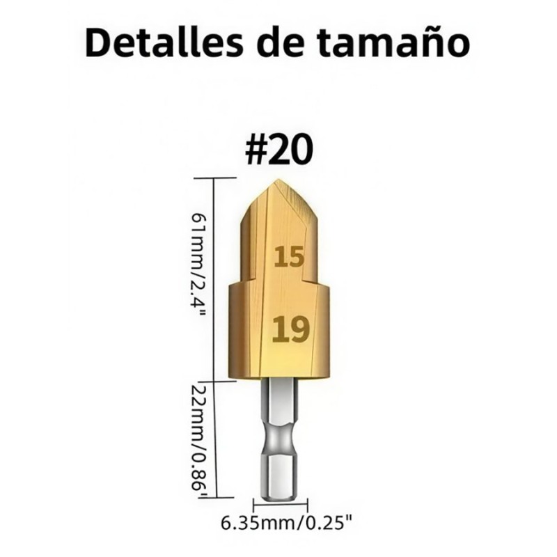 BROCA ESCALONADA HEMIC PPR20 MM 15-19 885051519
