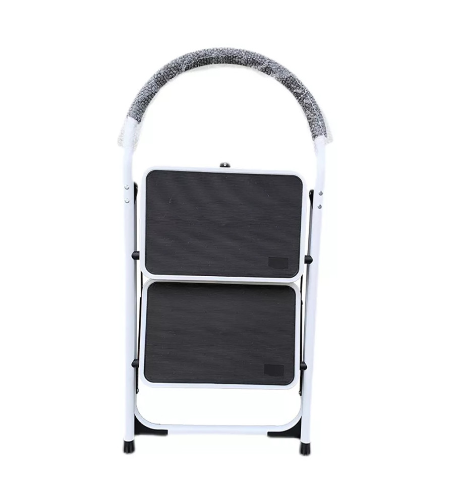 Escalera Plegable 2 Peldanos Fierro Blan 80x1x48x5