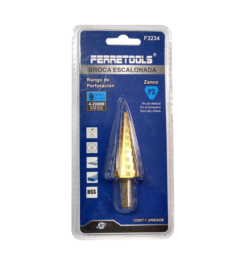 Broca Conica Escalonada Ferretools 4-20 Mm F3234