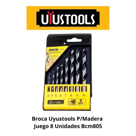 BROCA UYUSTOOLS P/MADERA JUEGO 8 UNIDADES BCM805