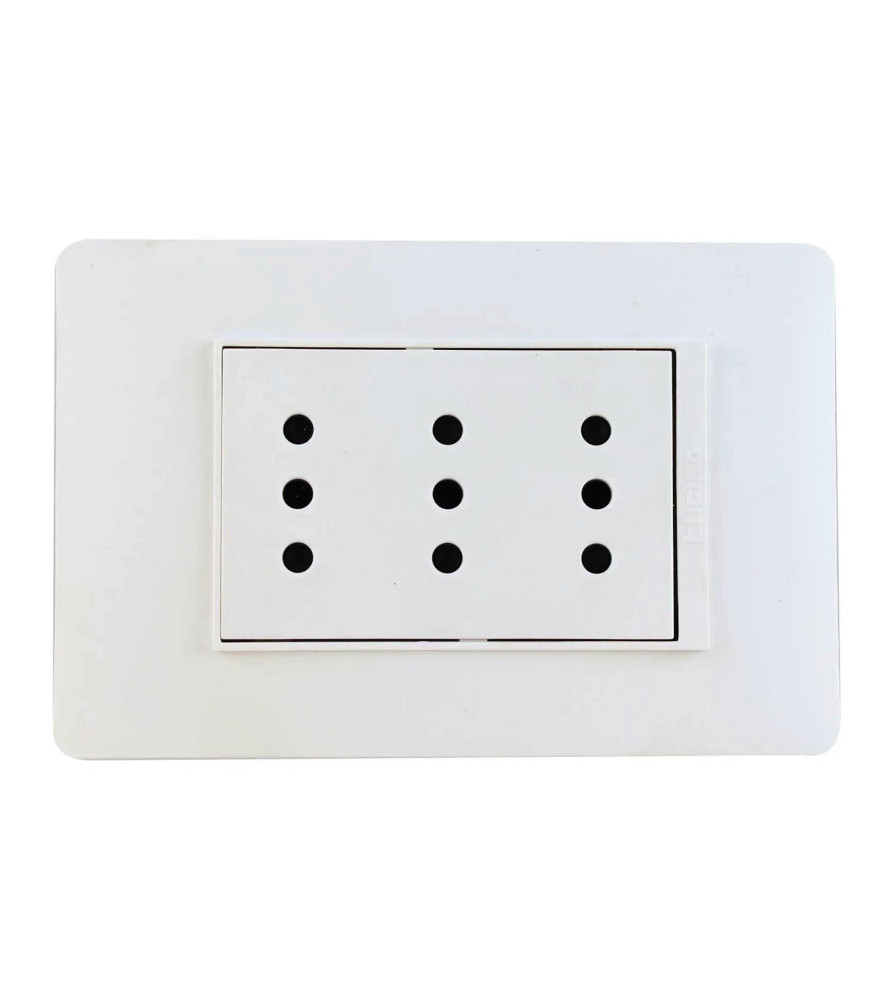 Toma Corriente Bticino Emb Triple 2p + T 10 A Blan