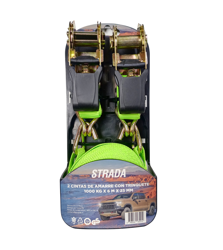 Cinta Amarre (2) Con Trinquete 1000 Kg X6 Mtx 25mm
