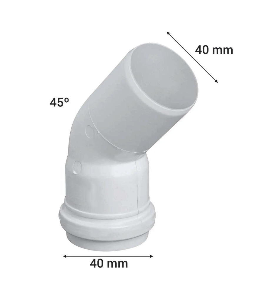 Codo Pvc Sanitario Blanco Con Goma 45 X 40