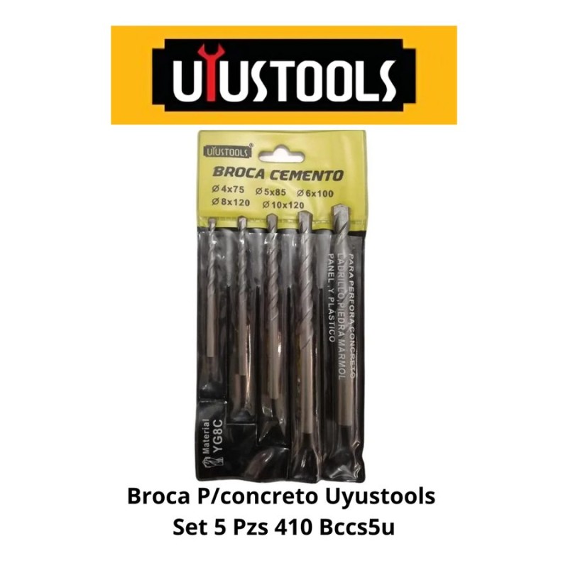 BROCA CONCRETO UYUSTOOLS SET 5 PZS 410 BCCS5U