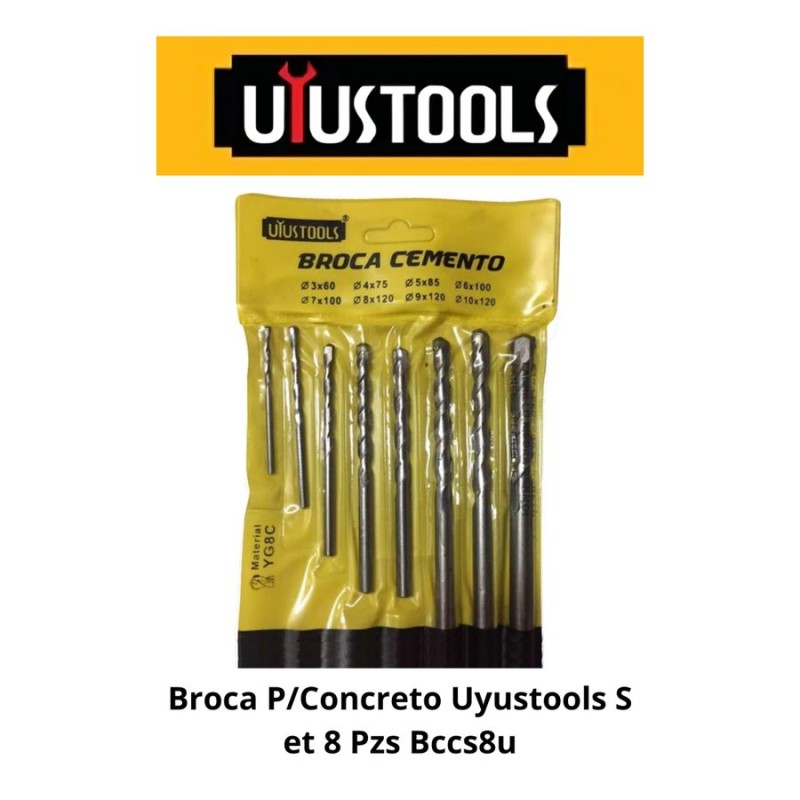 BROCA CONCRETO UYUSTOOLS SET 8 PZS BCCS8U