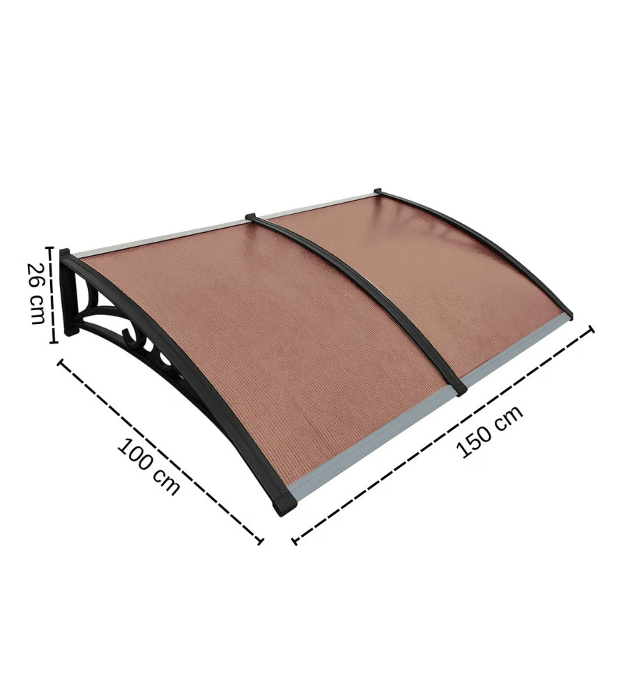 Alero Policarbonato Curbo Bronce 150x100x0.5