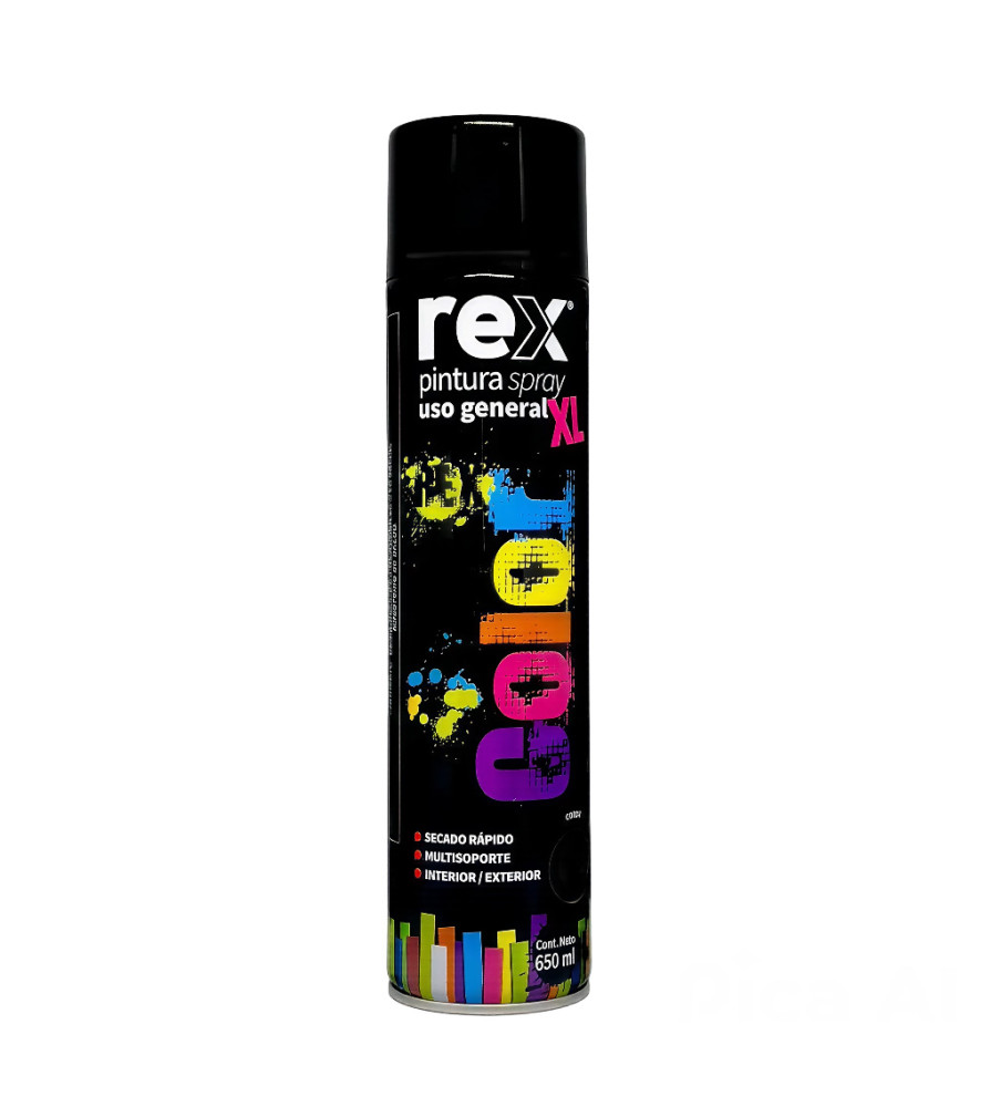 ESMALTE SPRAY REX NEGRO BRILLANTE XL 650 ML