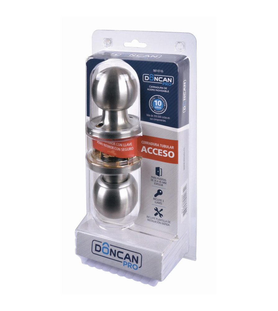 CERRADURA DONCAN PRO TUBULAR INOX ACCESO