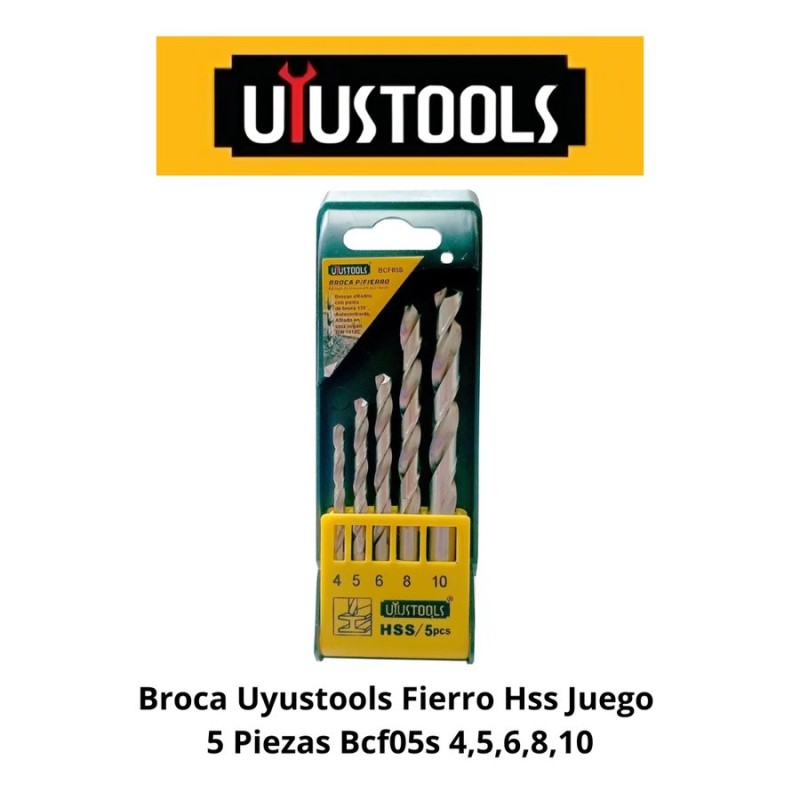 BROCA UYUSTOOLS FIERRO HSS JUEGO 5 PIEZAS BCF05S 4