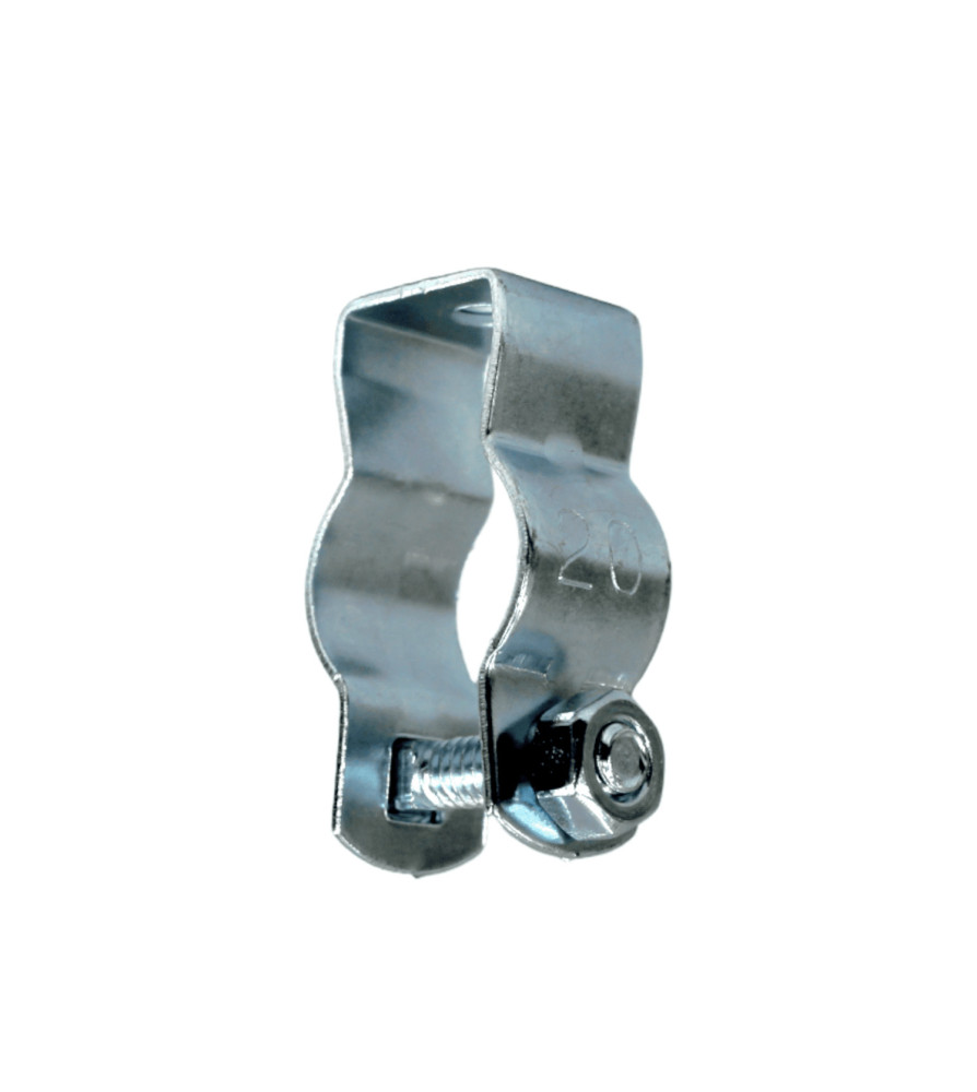 ABRAZADERA METAL RC 20 MM 2 PZAS CON PERNO Y TUERCA
