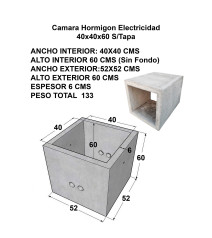 Camara Hormigon Electricidad 40x40x60 S/tapa 133 K