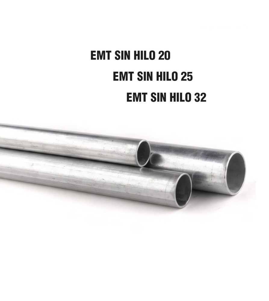 CAÑERIA GALVANIZADA RIGIDA EMT SIN HILO 20 MM.