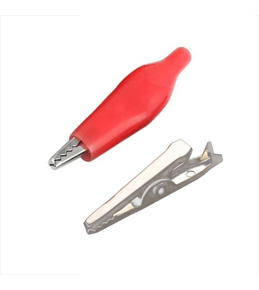 PINZA CLIP L-44 ROJO TIPO COCODRILO CON FUNDA