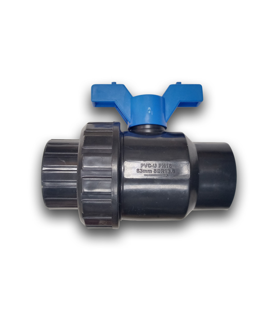 LLAVE VALVULA KRONA BOLA CON UNION AMERICANA 63 MM