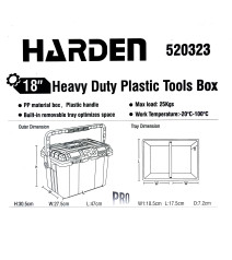 CAJA HERRAMIENTA HARDEN NEGRO/NARANJA 18" C 520323