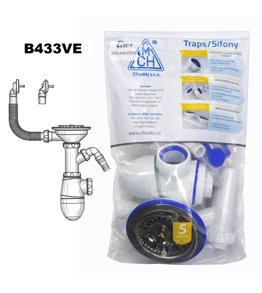 SIFON CHUDEJ LAVAPLATOS DESAGUE C/ REBALSE B433VE