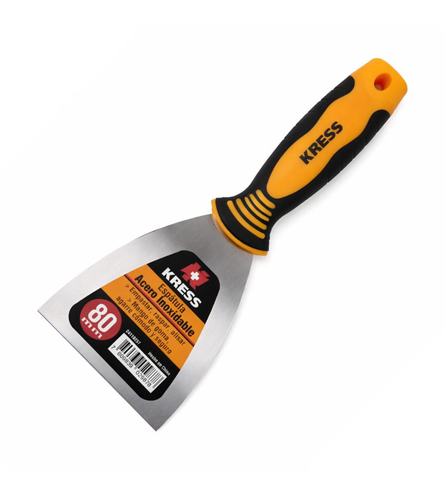 ESPATULA KRESS ACERO INOX  80 MM MANGO BICOMPONENT