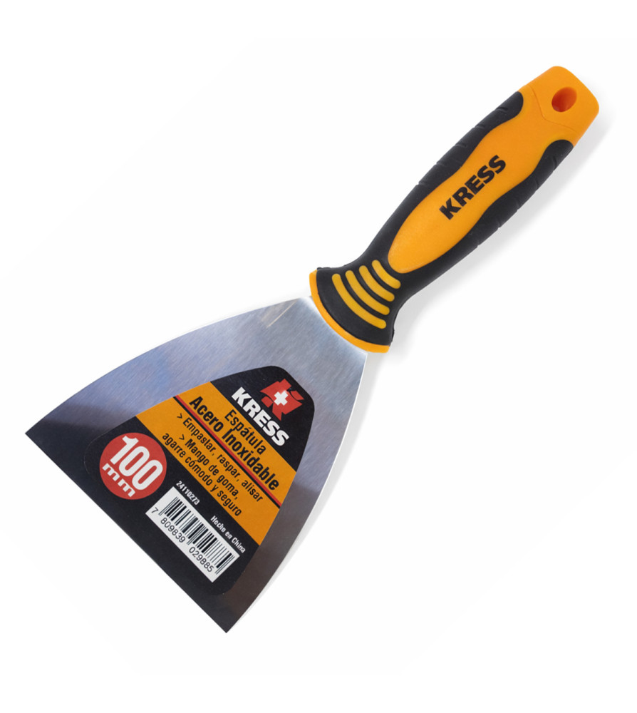 ESPATULA KRESS ACERO INOX100 MM MANGO BICOMPONENT