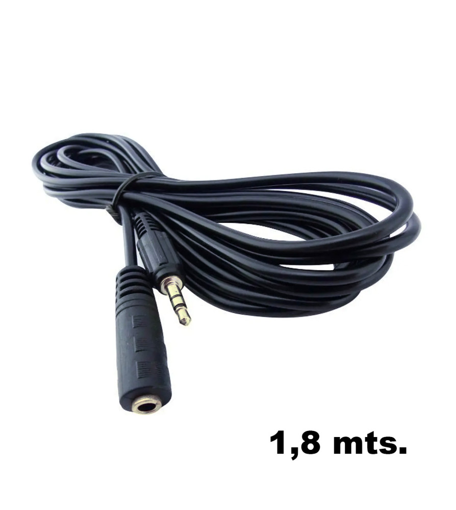 CABLE PLUG STEREO 3.5 MACHO HEMBRA  1.80 MT CA174
