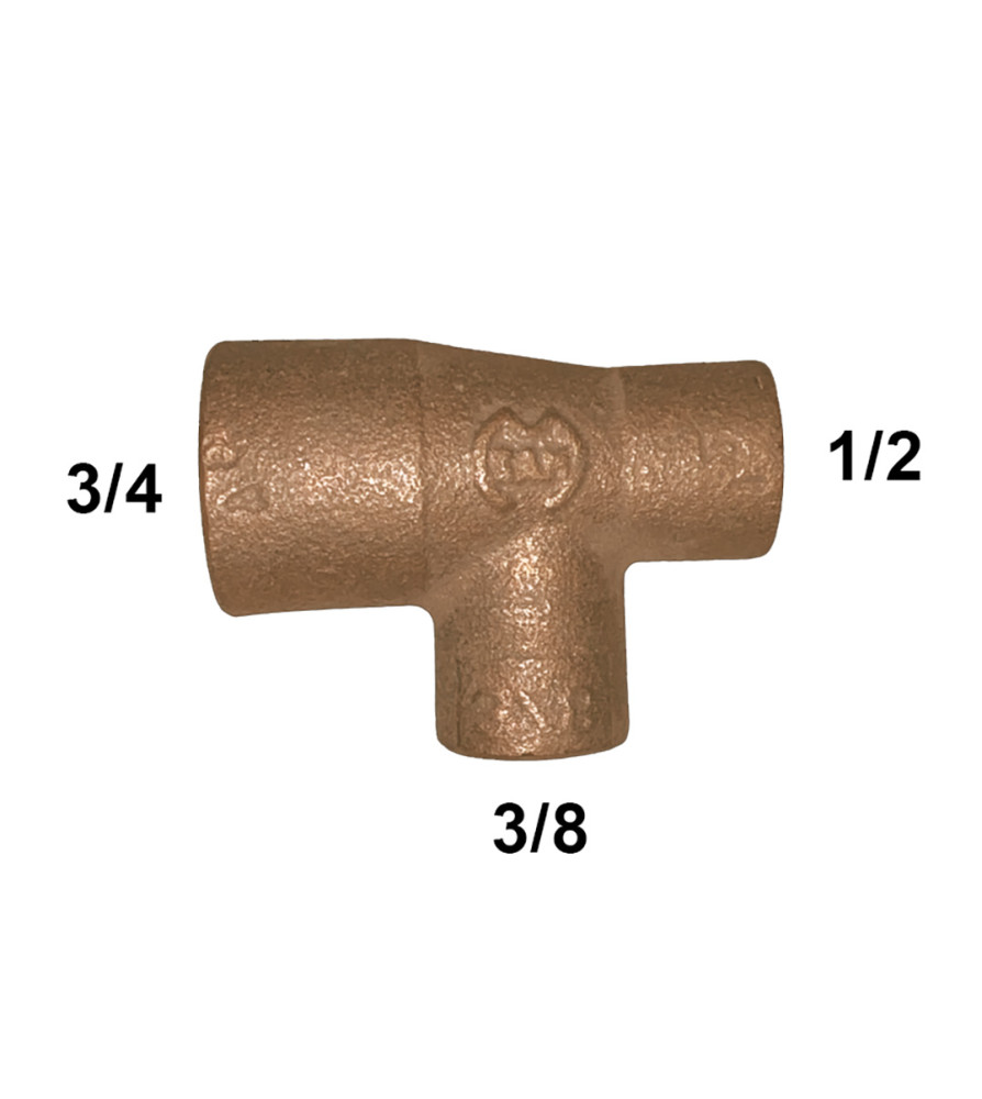 Tee Bronce So So So 3/4 X 1/2 X 3/8"
